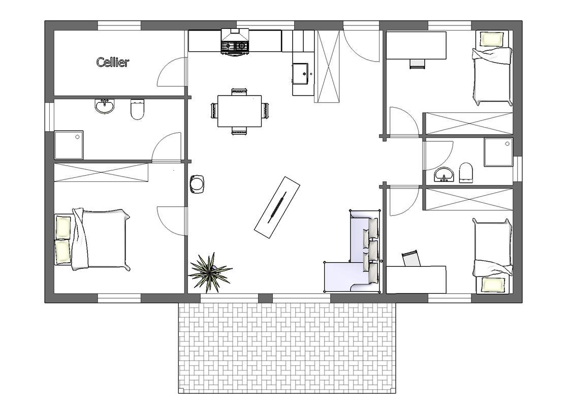 Distribution plan maison