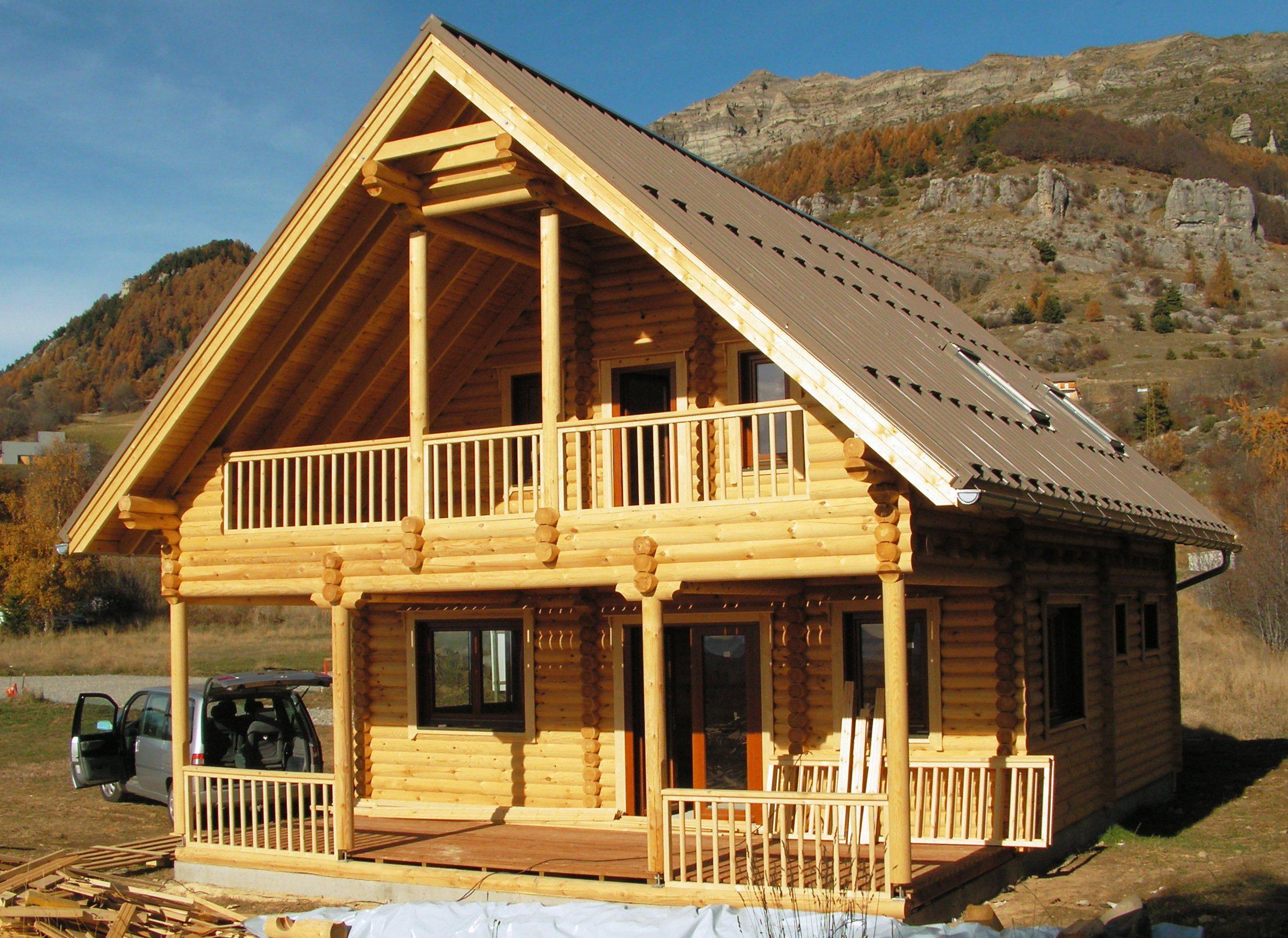 Terrasse et balcon chalet en rondins