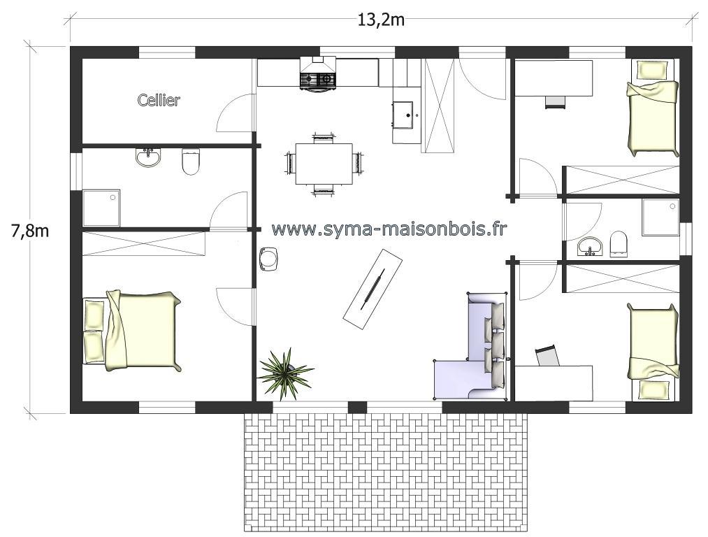 Plan pignon Ouest maison Ile de France